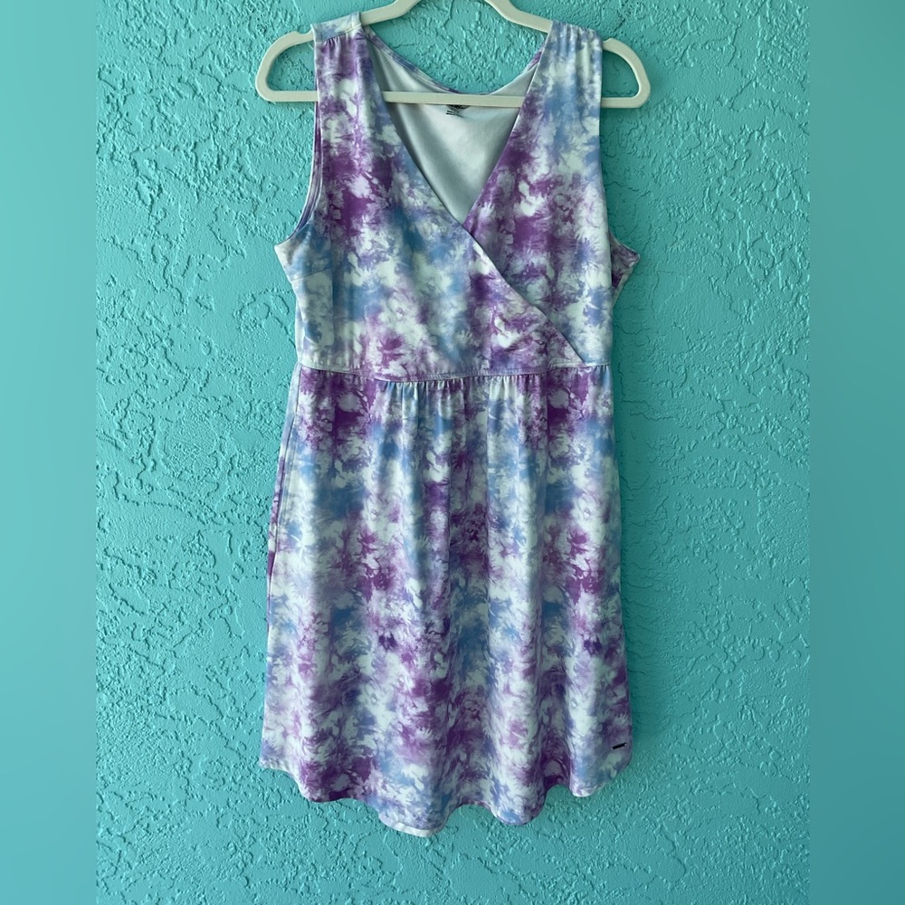 Eddie Bauer Purple, Blue and White Dress Large